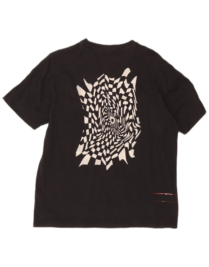 Diesel Herre Grafisk T-Shirt Top Stor Sort Bomuld