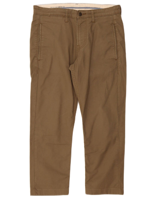 Lee Mens Crop Straight Chino Bukser W28 L24 Khaki Bomuld