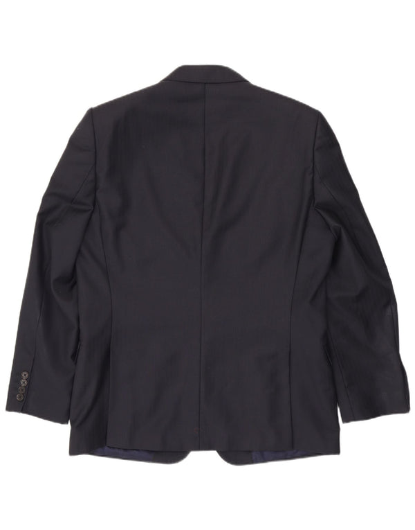 JAEGER Herre Alfred Brown 2 Button Blazer Jacket UK 44 2XL Navy Blue