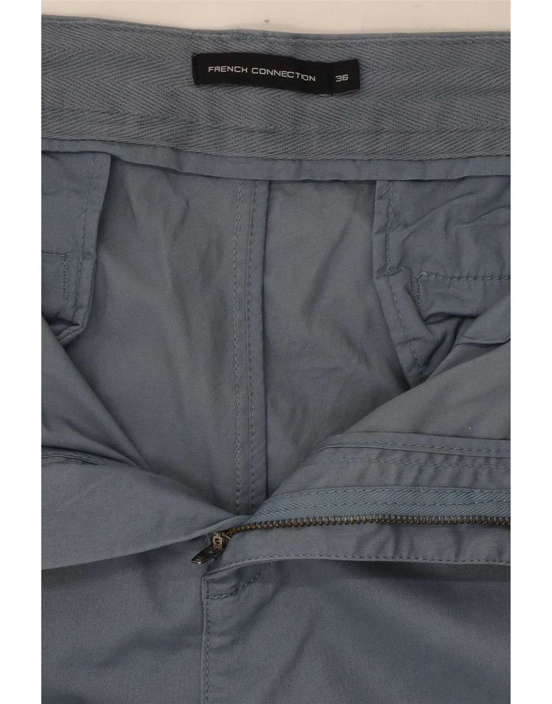 French Connection Herre Slim Fit Cropped Trousers W36 L25 Blå