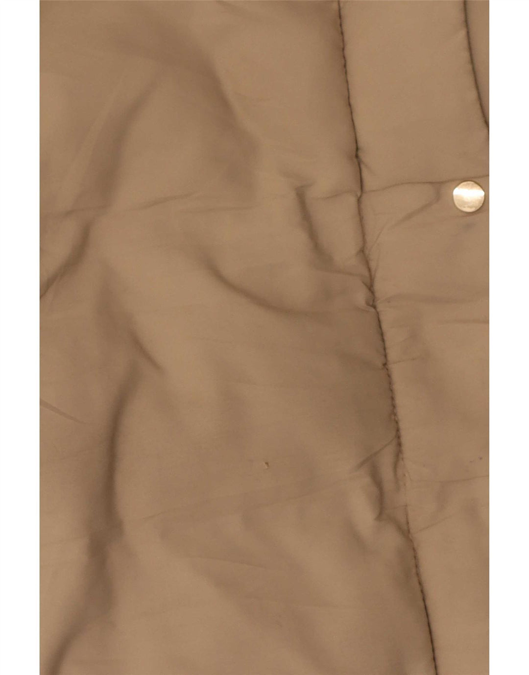 Zara Dame Hætte Ærmeløs Polstret Frakke UK 16 Stor Beige Polyester