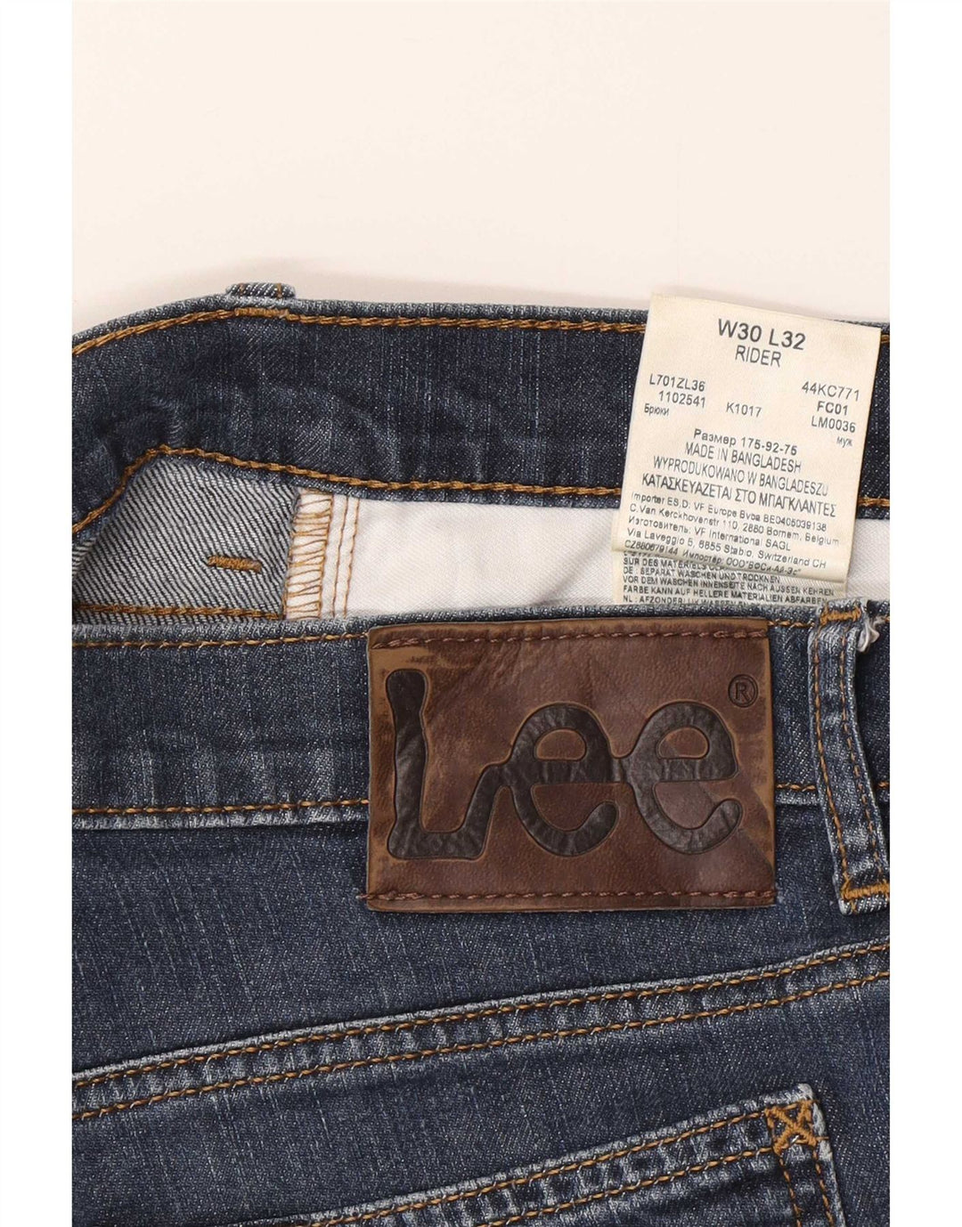 Lee Herre Rider Slim Jeans W30 L32 Marineblå Bomuld