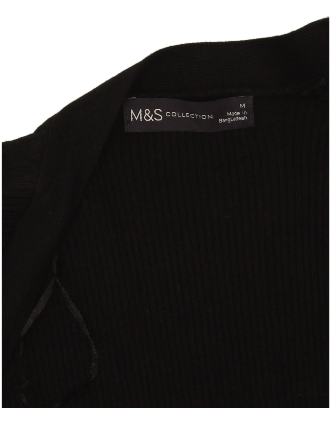 Marks & Spencer Womens Open Cardigan Sweater UK 14 Medium Black Viscose