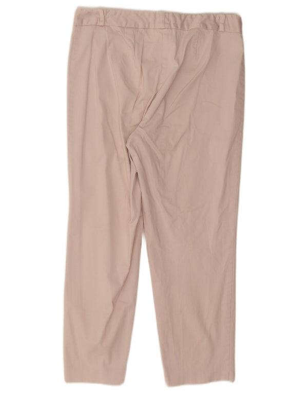 Marks & Spencer Womens Straight Cropped Trousers UK 12 Medium W30 L23 Beige