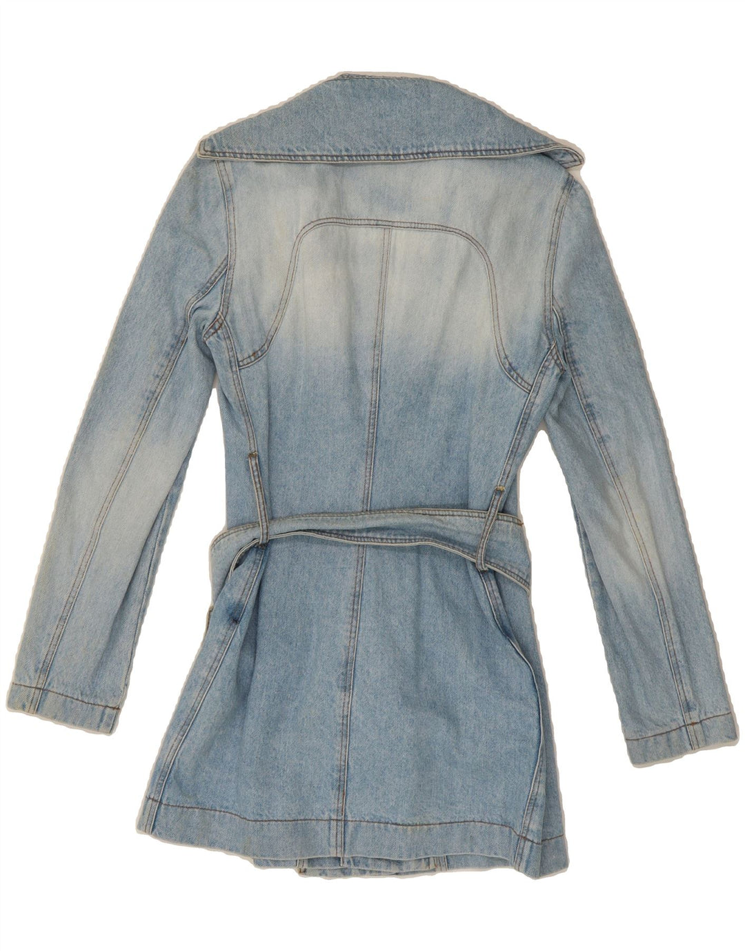 VERTICE Womens Double Breasted Denim Coat IT 42 Medium Blue Cotton Vintage Vertice and Second-Hand Vertice from Messina Hembry 