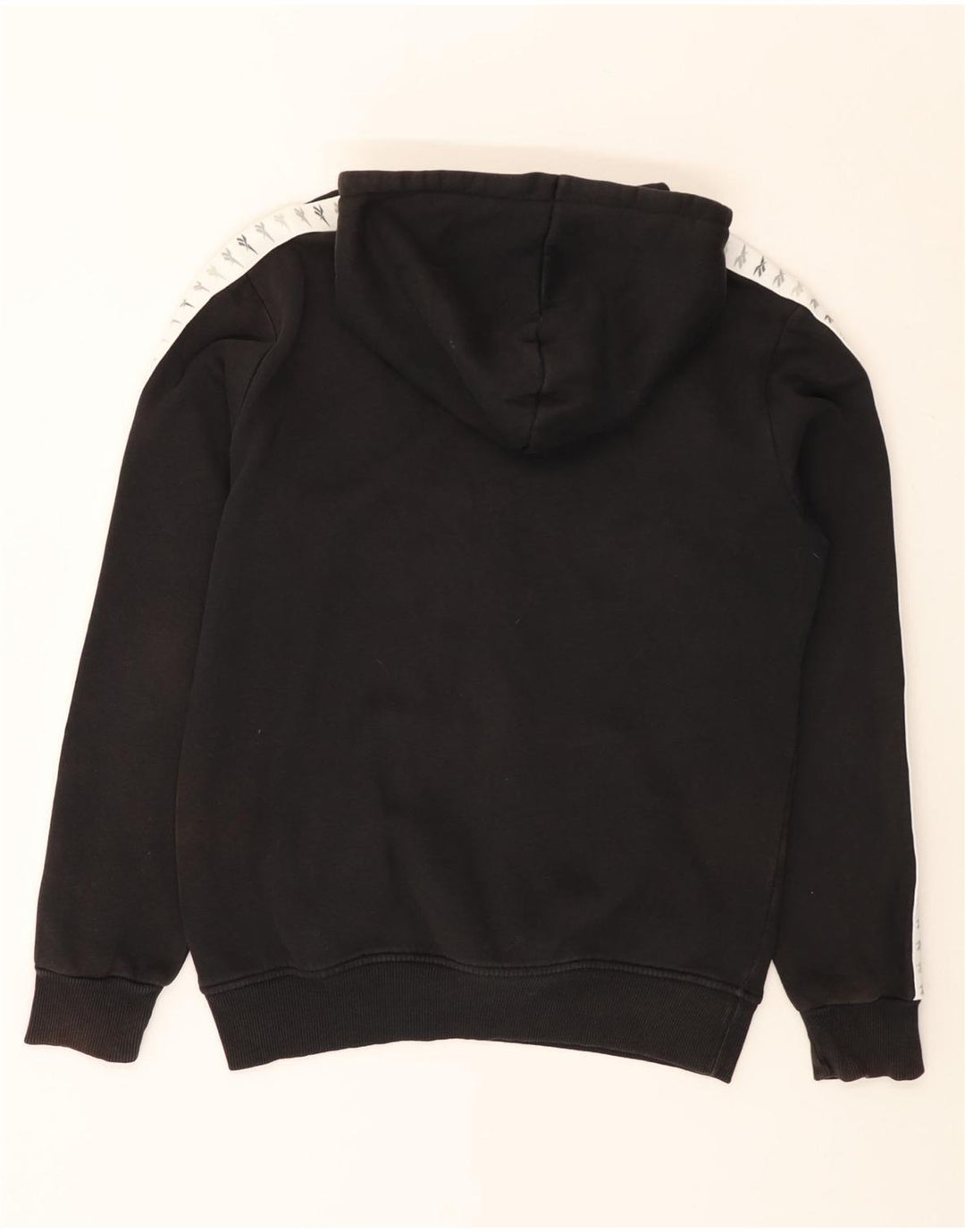 REEBOK Klassisk grafisk hættetrøje til mænd Small Black Colourblock Bomuld