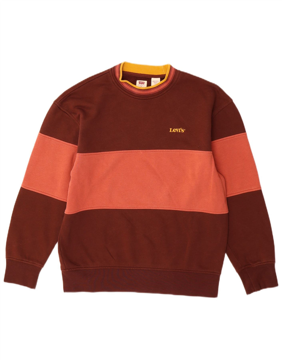 Levi's afslappet sweatshirt til mænd, lille brun colourblock bomuld