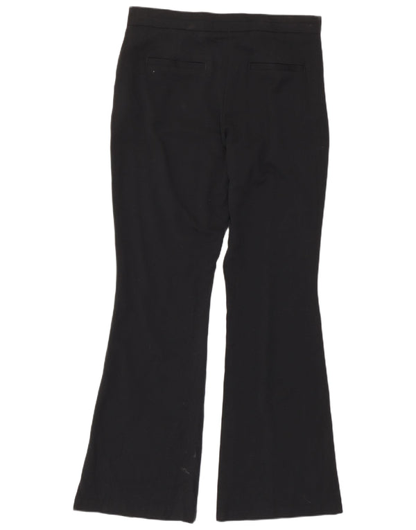 Marks & Spencer Womens Flare Casual Trousers UK 10 Small W30 L30 Black