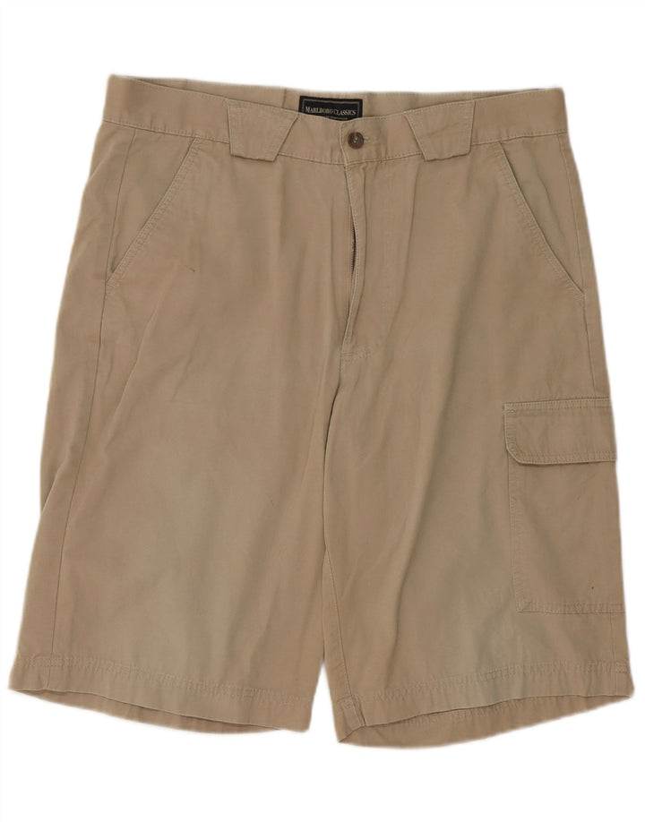 Marlboro Classics Herre Cargo Shorts EU 52 XL W36 Beige Bomuld