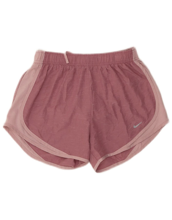 Nike Dame Dri Fit Sports Shorts UK 8 Small Pink Flecked Polyester