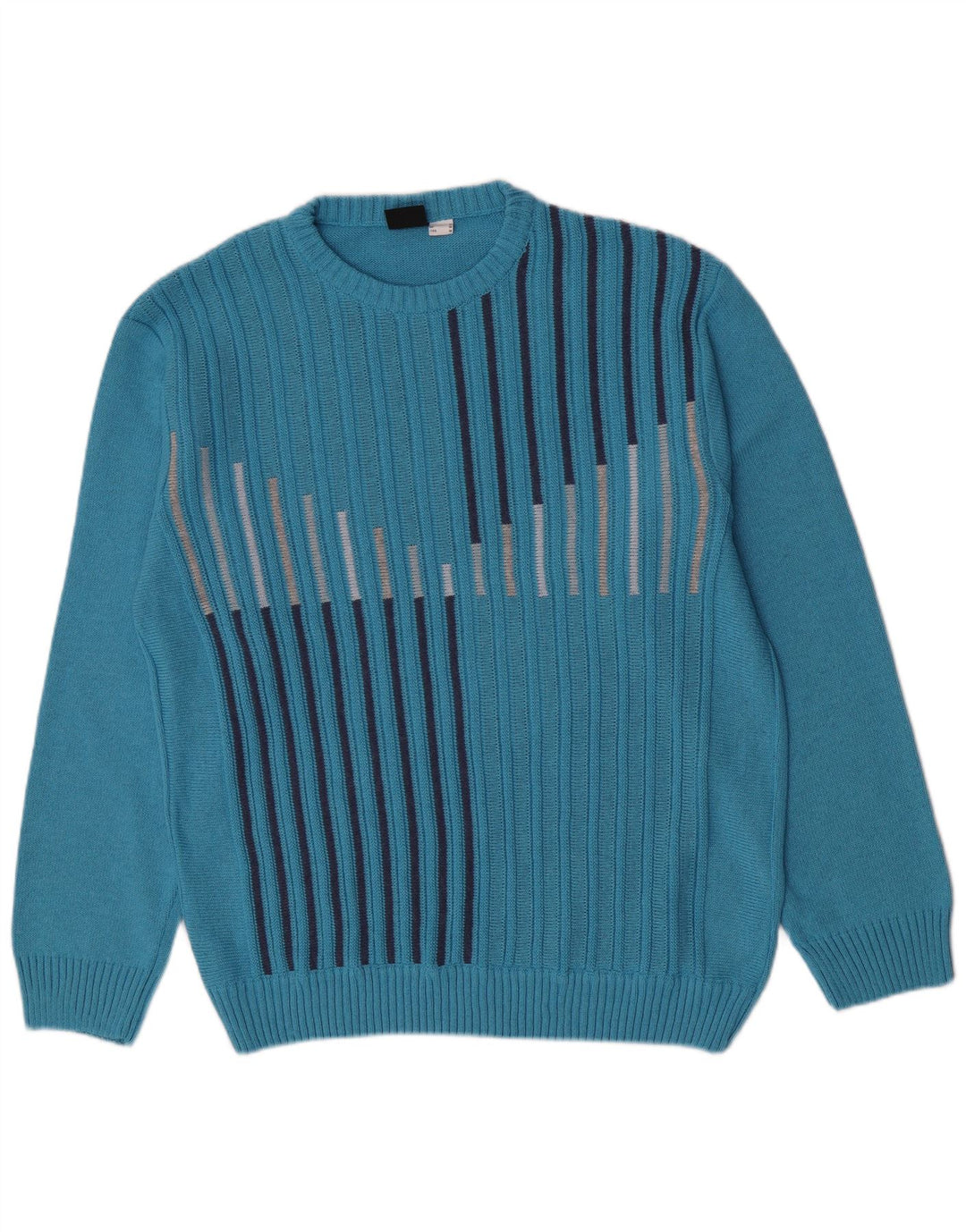 Gixan Herre Regular Fit Crew Neck Jumper Sweater IT 50 Mellem blå stribet