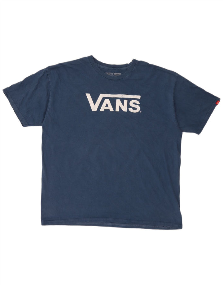 Vans Herre Grafisk T-Shirt Top XL Blå Bomuld