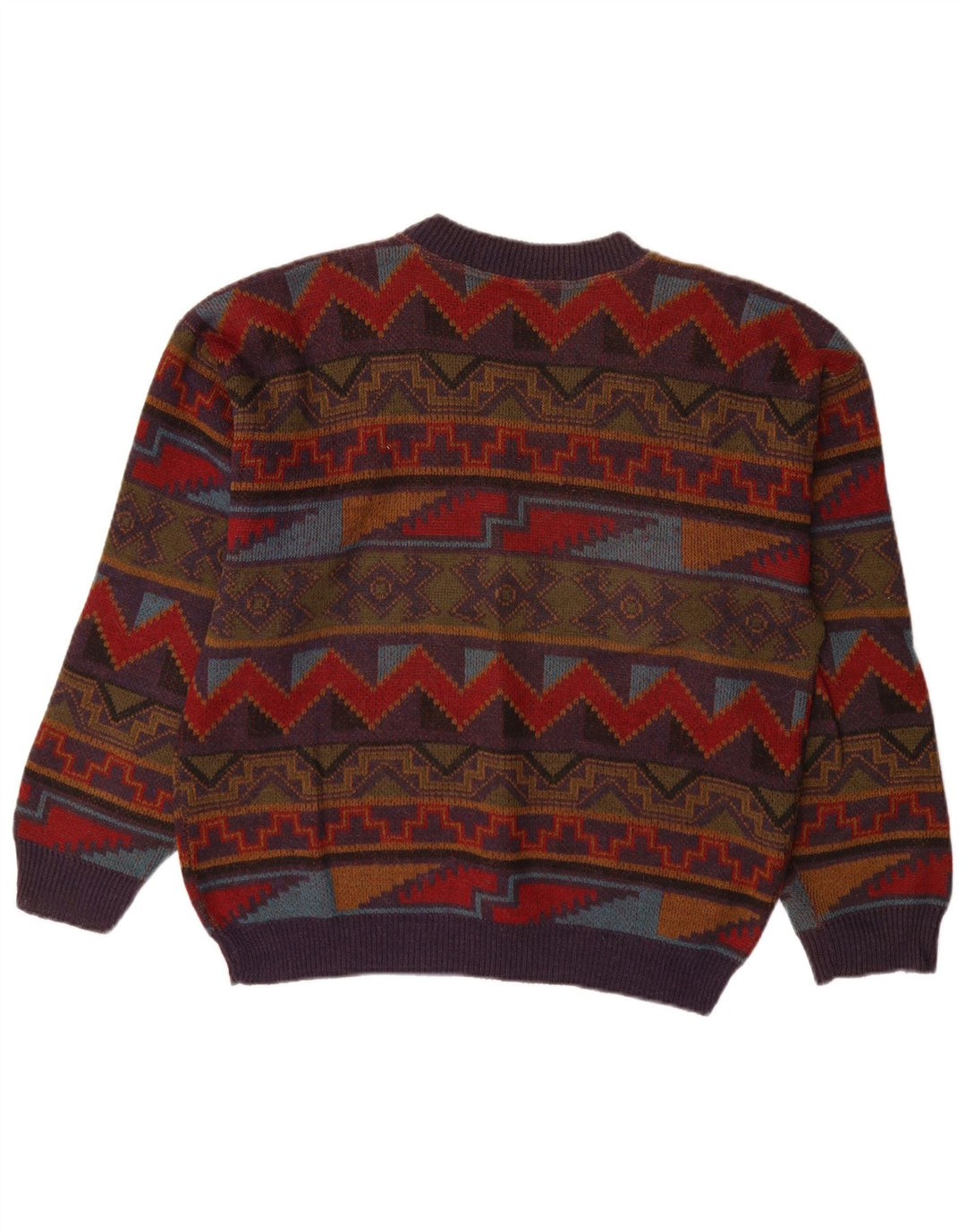 VINTAGE Herre sweater med rund hals IT 52/54 Stor flerfarvet
