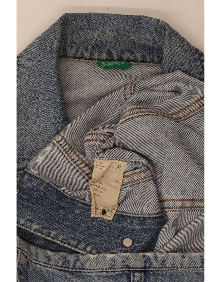 Benetton Dame denimjakke UK 12 Medium Blue Bomuld
