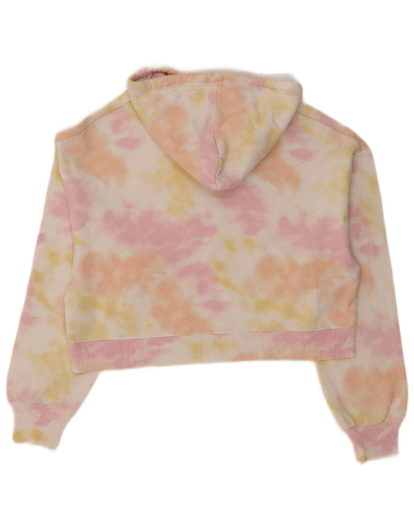 Hollister Womens Crop Hoodie Jumper UK 10 Small Multicolor Tie Dye