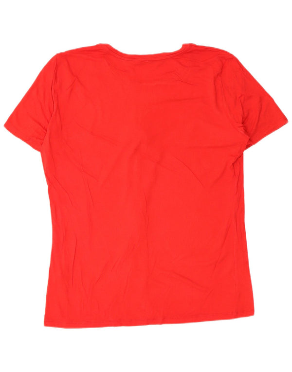 Guess Dame T-Shirt Top UK 16 Large Red Viscose