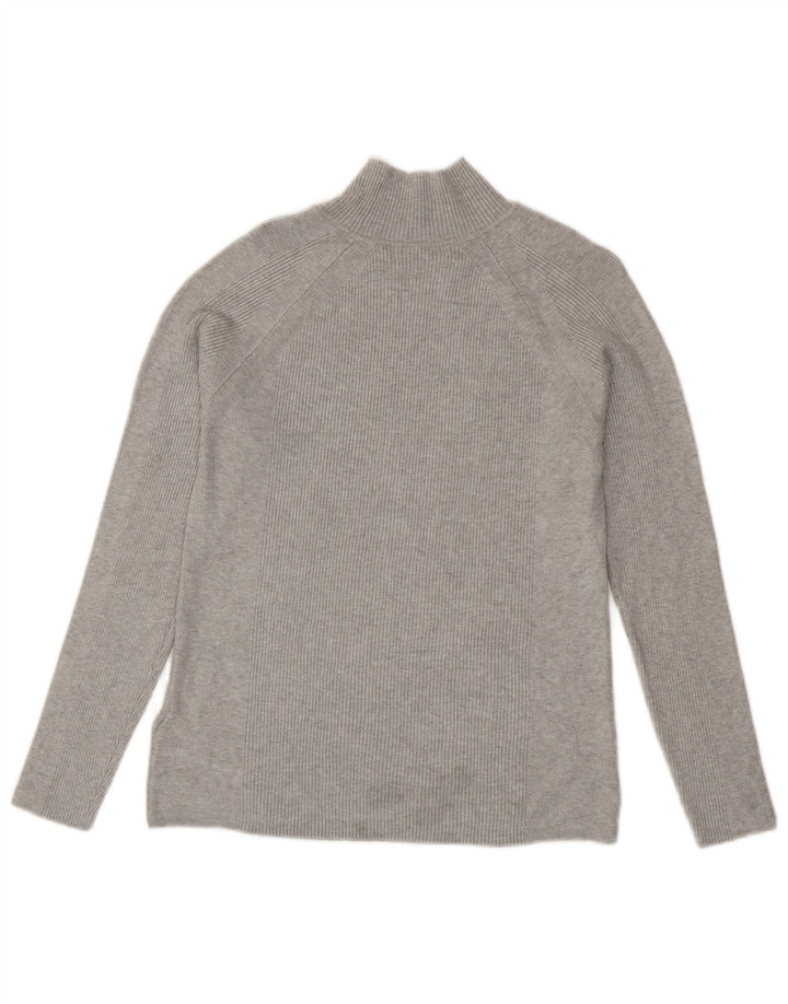 Marks & Spencer Dame Turtle Neck Jumper Sweater UK 12 Medium Grey Viscose