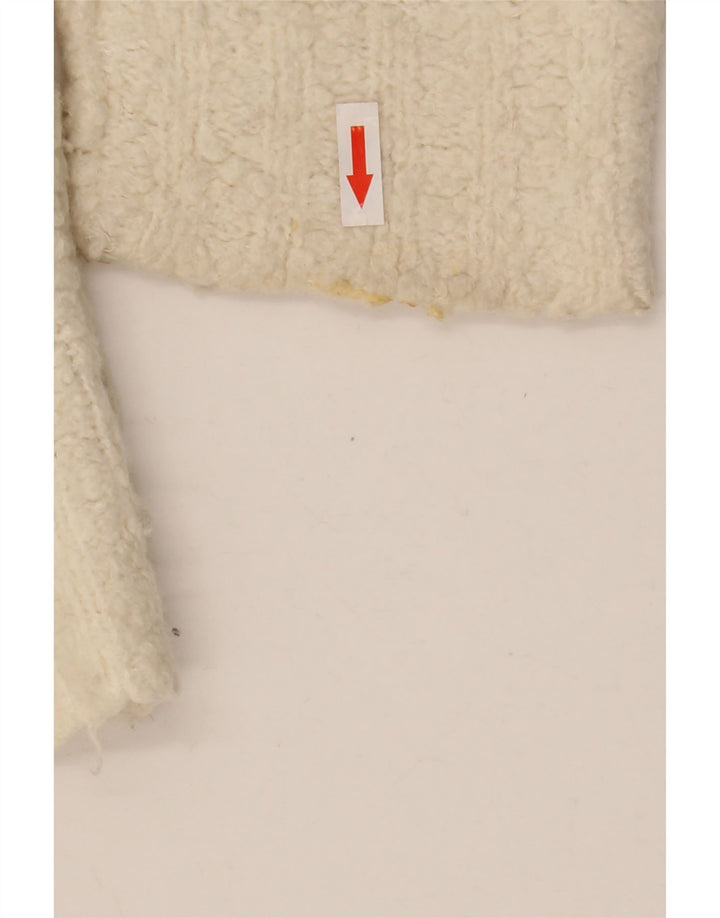 Vintage Dame Oversized Boat Neck Jumper Sweater UK 14 Medium White