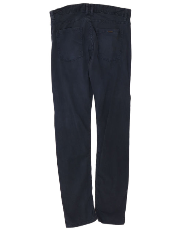 Zara Herre Slim Casual Bukser EU 42 Large W32 L32 Marineblå Bomuld