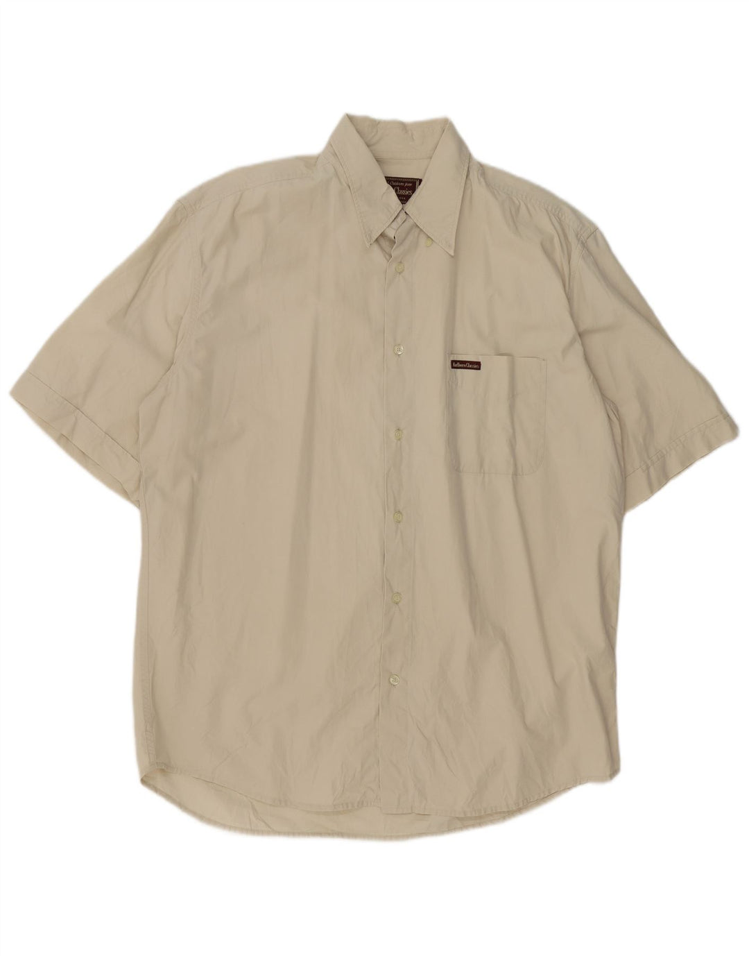 Marlboro Classics Kortærmet Herreskjorte XL Beige Bomuld