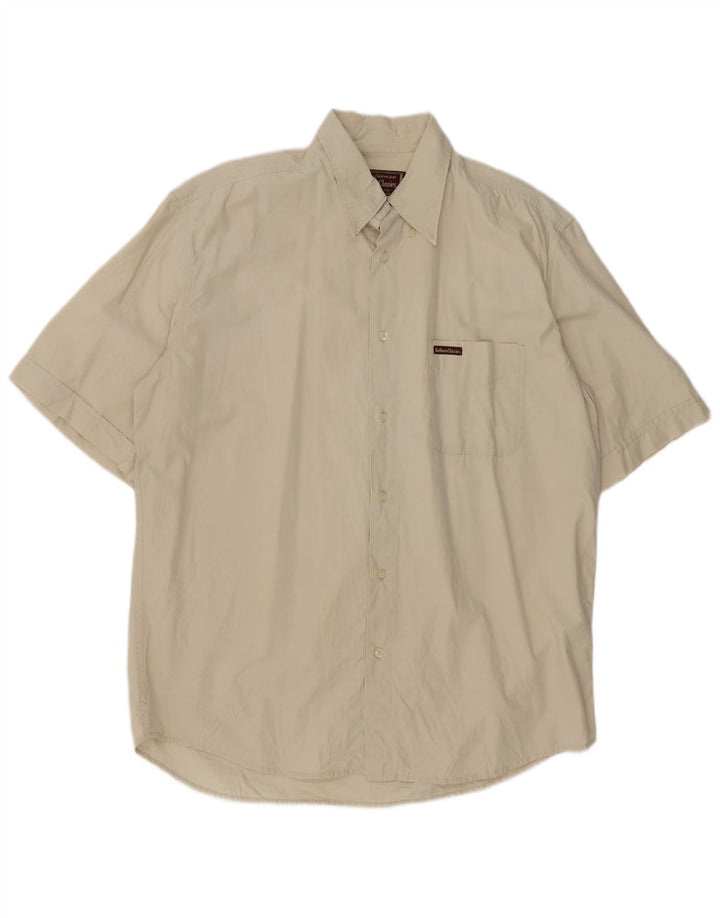 Marlboro Classics Kortærmet Herreskjorte XL Beige Bomuld