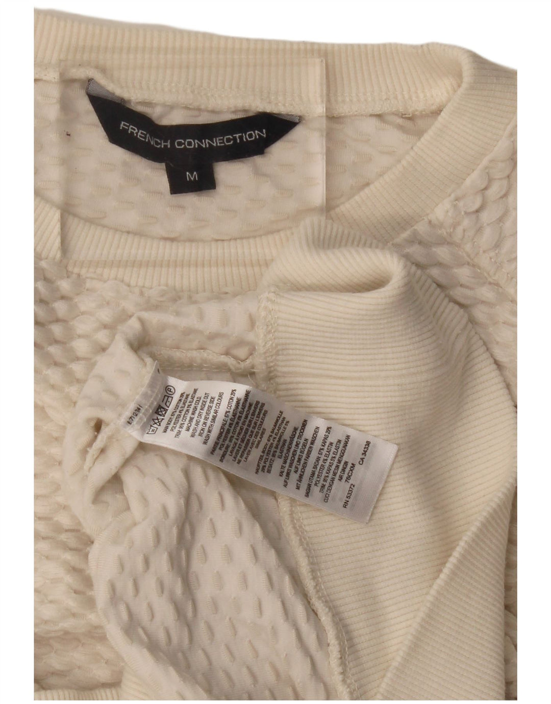French Connection Dame Boat Neck Jumper Sweater UK 14 Medium Off White