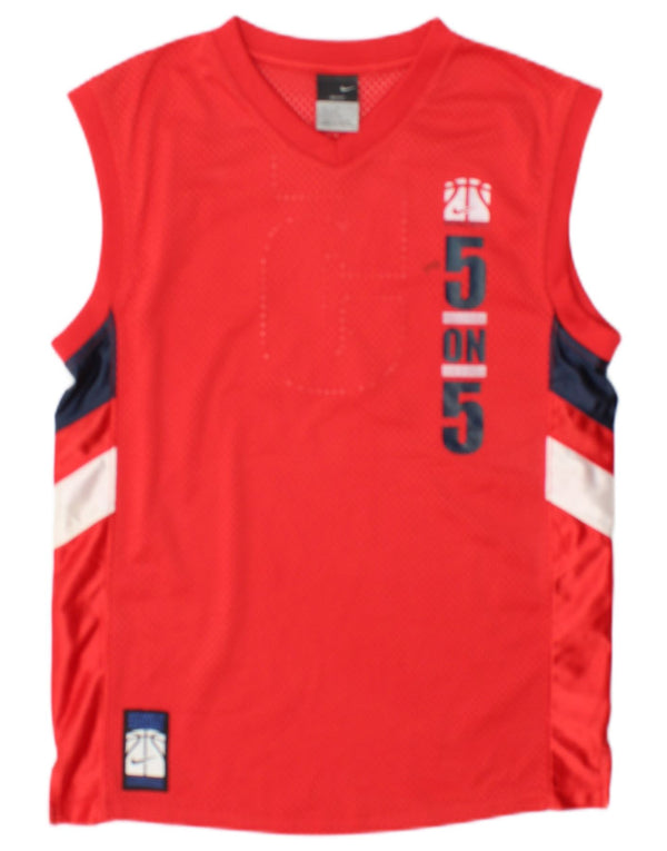 Nike drenge Dri Fit grafisk vest top 12-13 år stor rød farveblok
