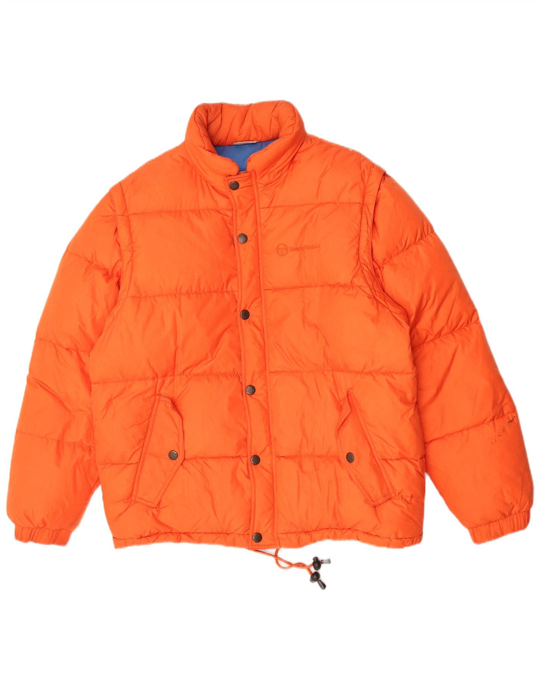 Sergio Tacchini Herre hættepolstret jakke UK 36 Lille orange polyamid