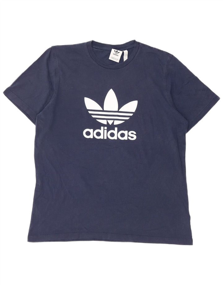 ADIDAS Grafisk T-shirt top til mænd Stor marineblå bomuld