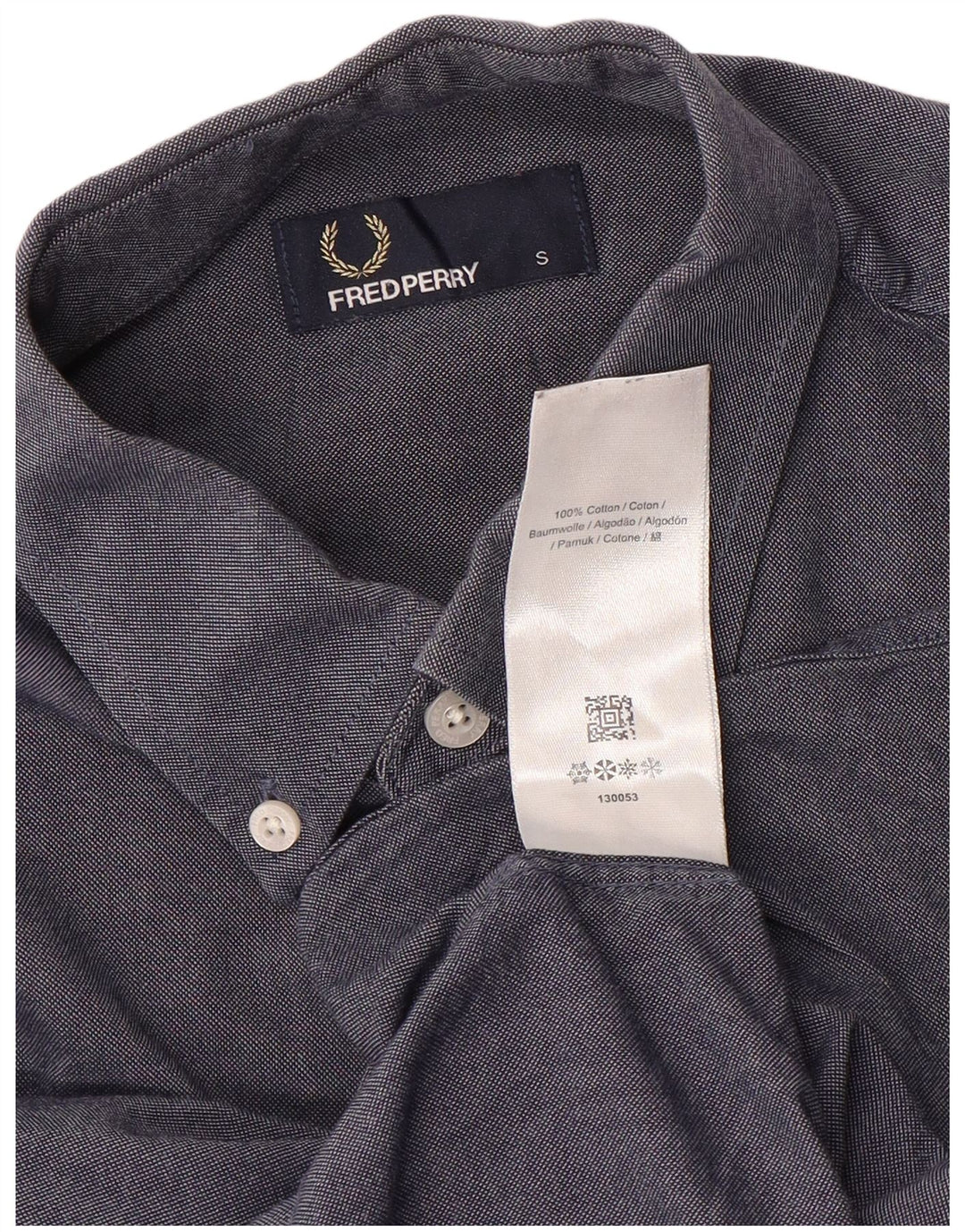Fred Perry herreskjorte lille marineblå bomuld
