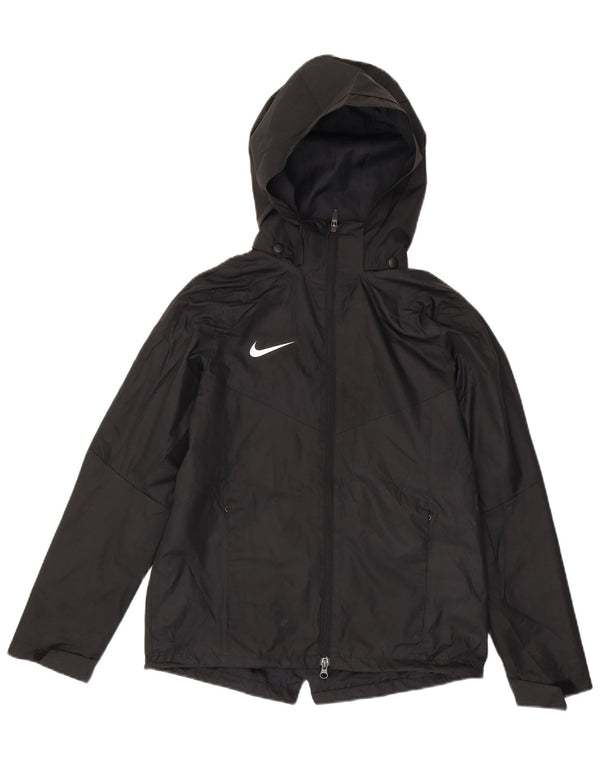 Nike Boys Storm-Fit Loose Fit regnjakke med hætte 13-14 år XL Sort