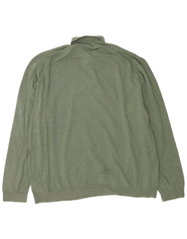 Marks & Spencer Herre Polo Neck Jumper Sweater 4XL Grøn Bomuld