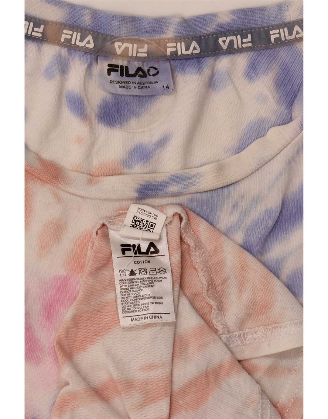 Fila Boys T-Shirt Top 13-14 år Flerfarvet Tie Dye Bomuld