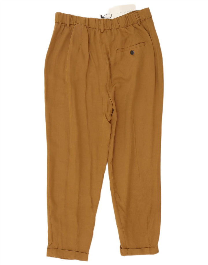 Zara Womens Tapered Cropped Trousers Medium W30 L24 Brun Viscose