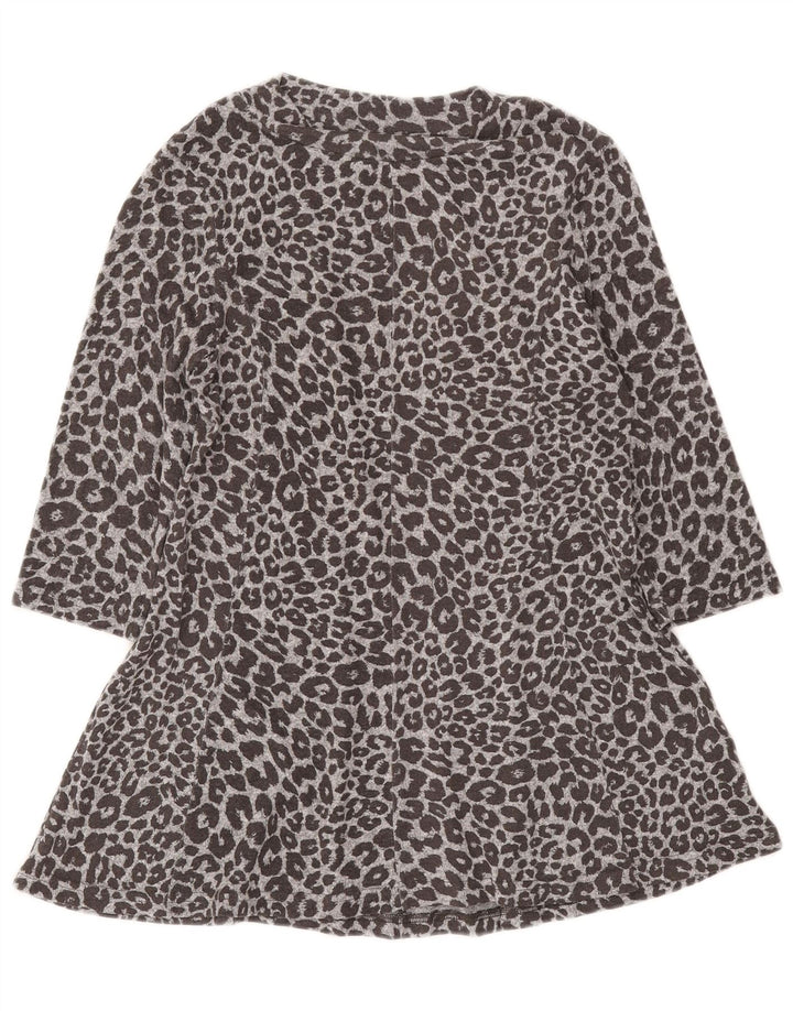 Marks & Spencer Dame A-Line Kjole UK 12 Medium Grey Animal Print