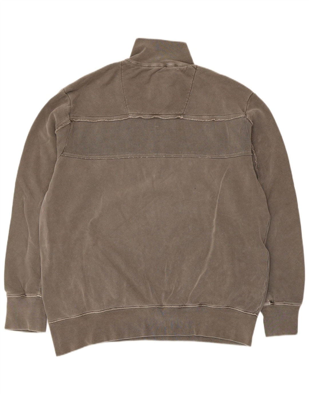 Vintage herre grafisk lynlås-hals sweatshirt jumper stor grå