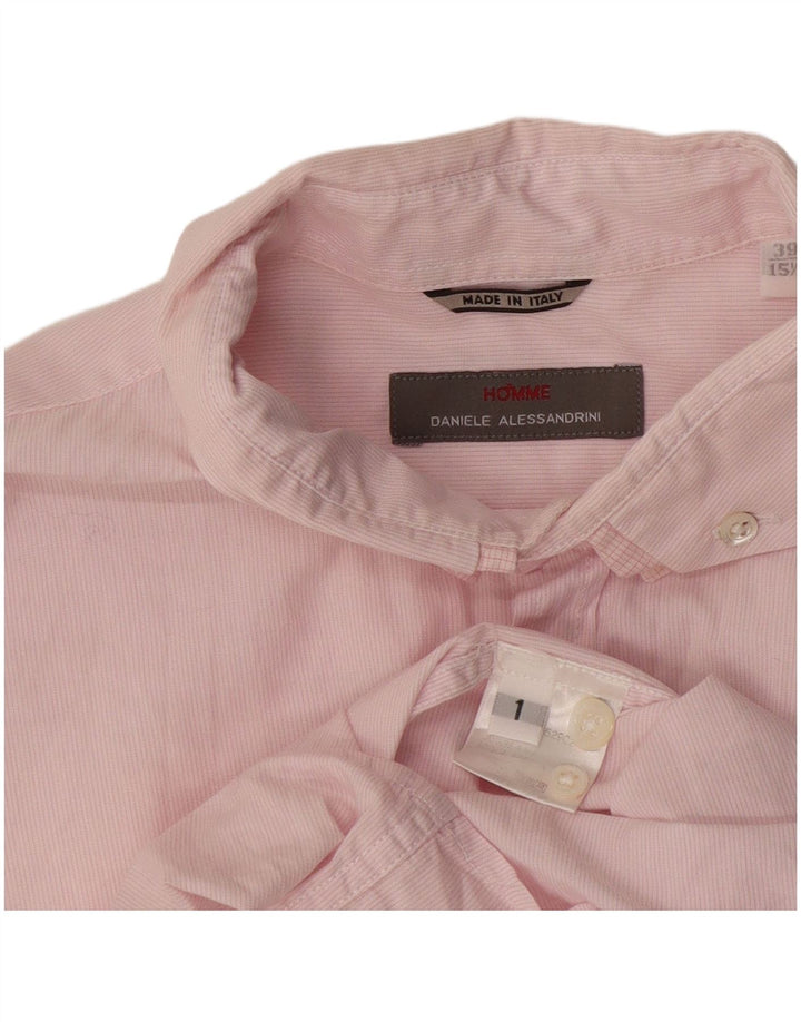 Daniele Alessandrini Herreskjorte str. 39 15 1/2 Medium Pink Nålestribe