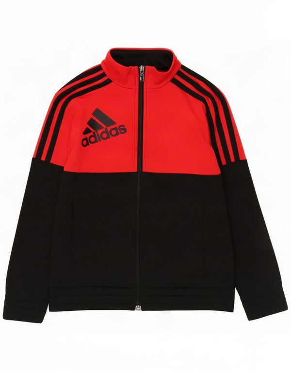 Adidas Grafisk træningsdragt topjakke til drenge 7-8 år Rød Colourblock