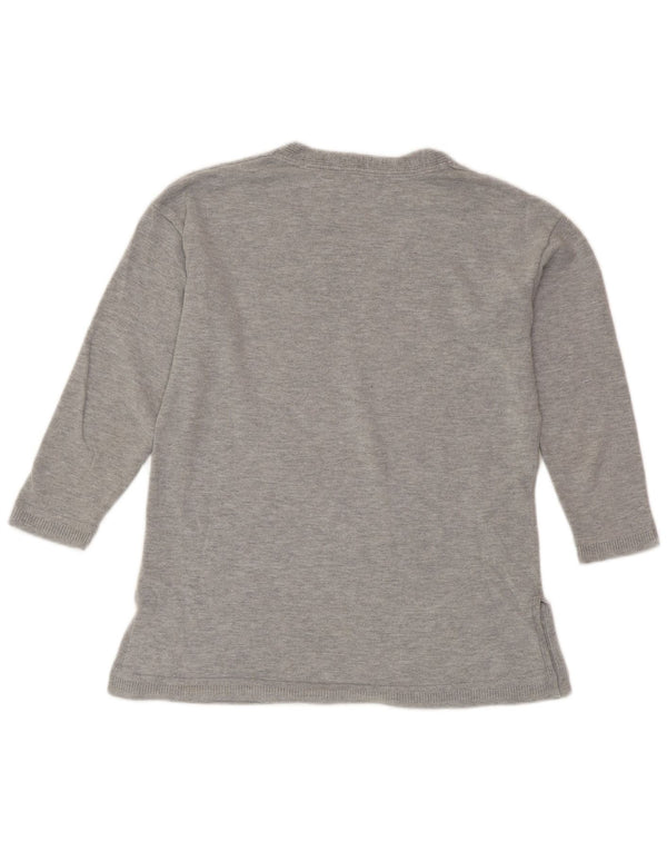 CREW TØJ Dame V-hals sweater UK 8 Small Grey Flecked