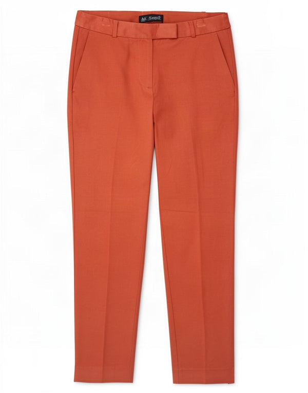 Marks & Spencer Womens Crop Slim Suit Trousers UK 12 Medium W32 L25 Orange