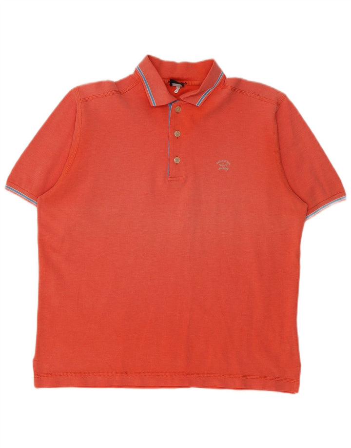 PAUL & SHARK Mens Polo Shirt Medium Orange