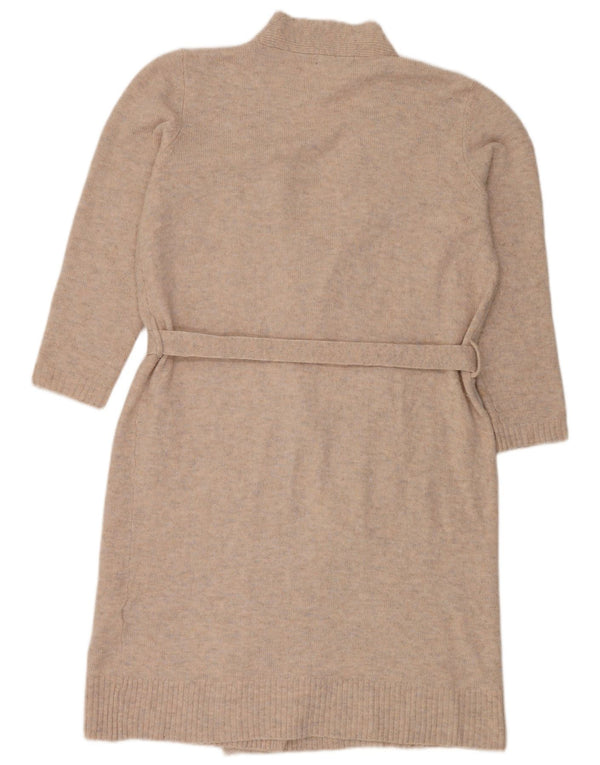 Marks & Spencer Womens Longline Cardigan Sweater UK 14 Medium Beige