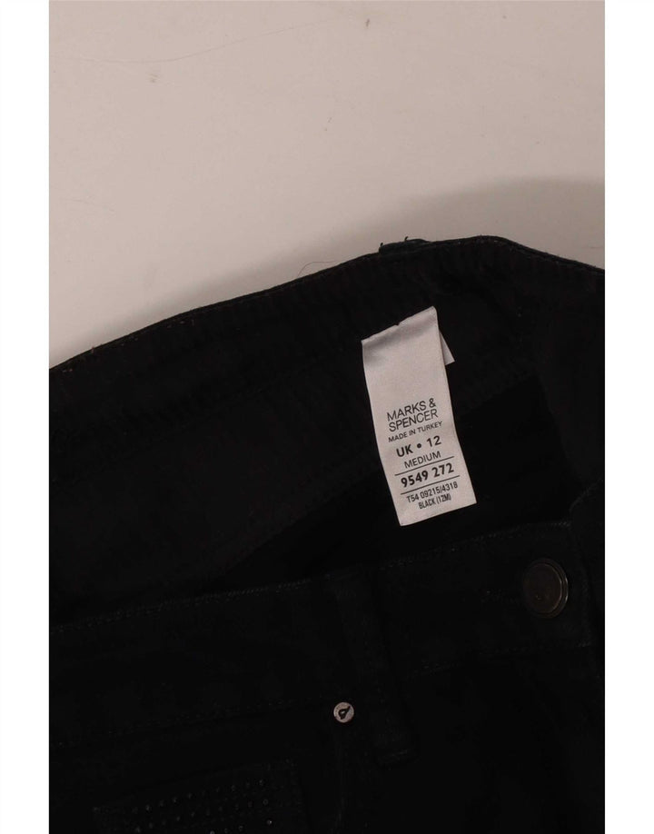 Marks & Spencer Dame Bootcut Jeans UK 12 Medium W30 L30 Black Bomuld