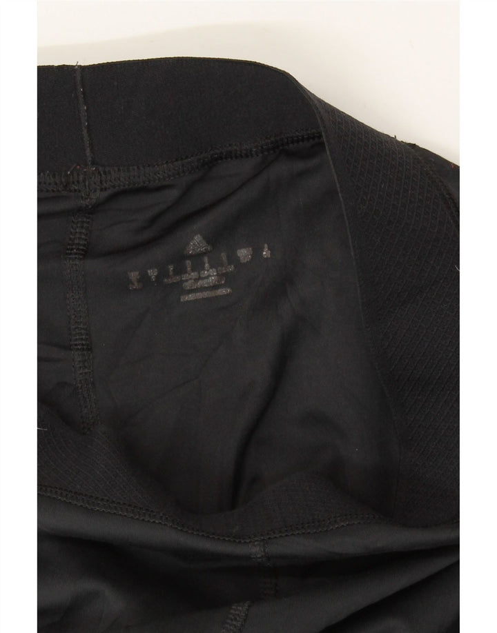ADIDAS Womens Graphic Capri Leggings UK 8 Small  Black Colourblock Vintage Adidas and Second-Hand Adidas from Messina Hembry 