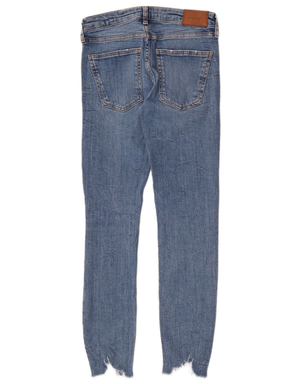 Zara Dame Distressed Skinny Jeans EU 38 Small W28 L28 Blue