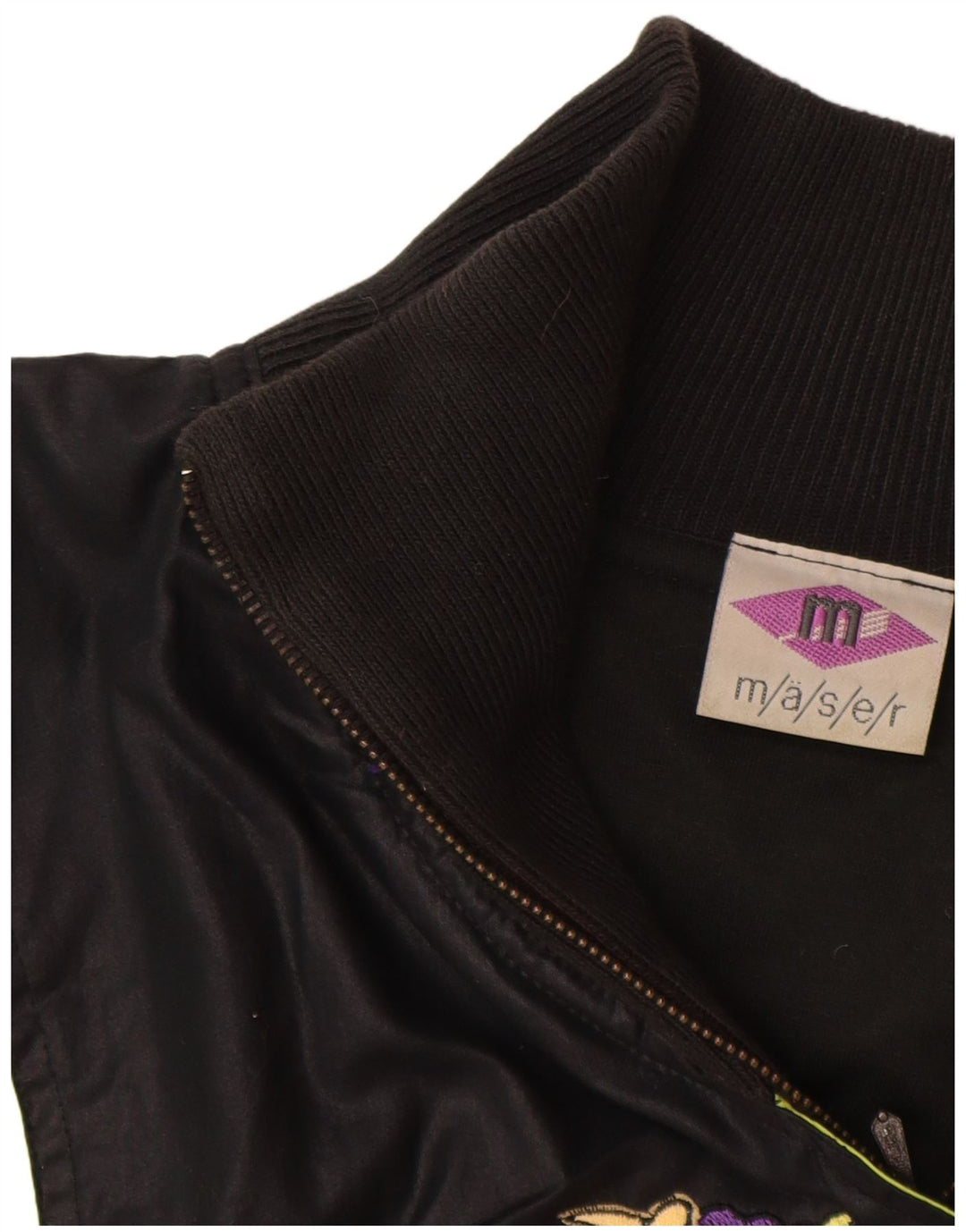 Maser M Dame Grafisk Windbreaker Jacket UK 16 Large Black Colourblock