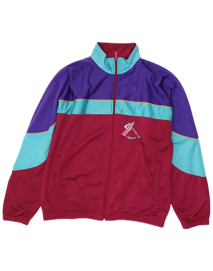 VINTAGE Træningsdragt til mænd Topjakke Medium Maroon Colourblock Polyester