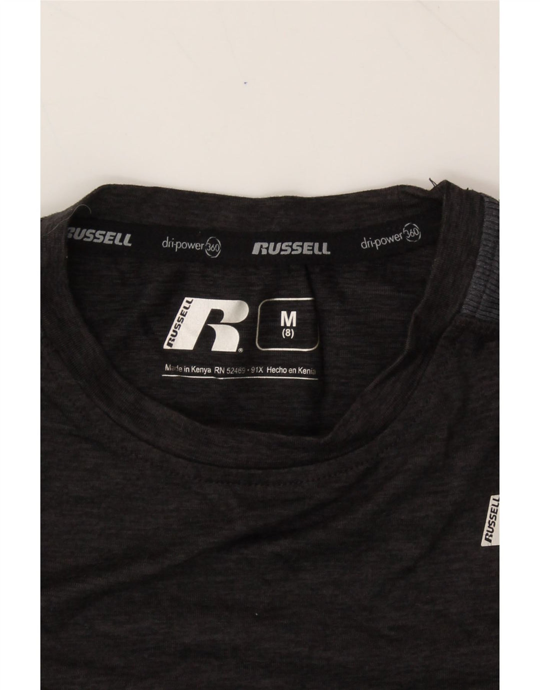 RUSSELL ATHLETIC Boys T-Shirt Top 7-8 Years Medium  Grey Colourblock Vintage Russell Athletic and Second-Hand Russell Athletic from Messina Hembry 