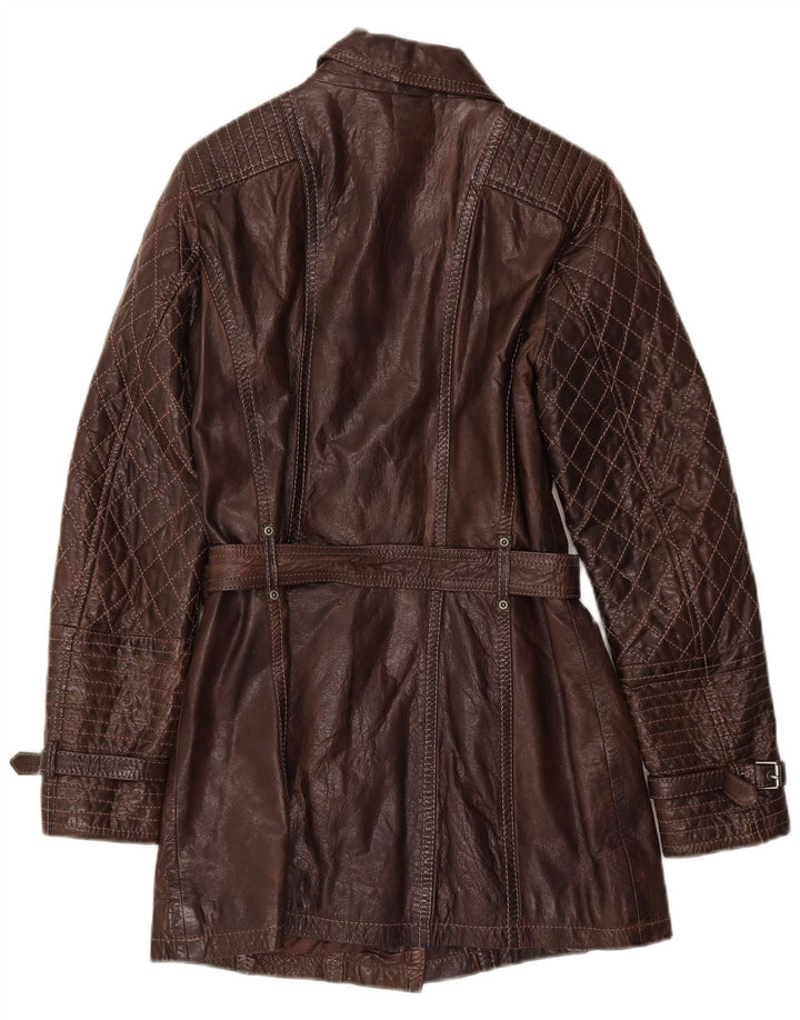 Gipsy Dame Læderfrakke UK 10 Lille Brun