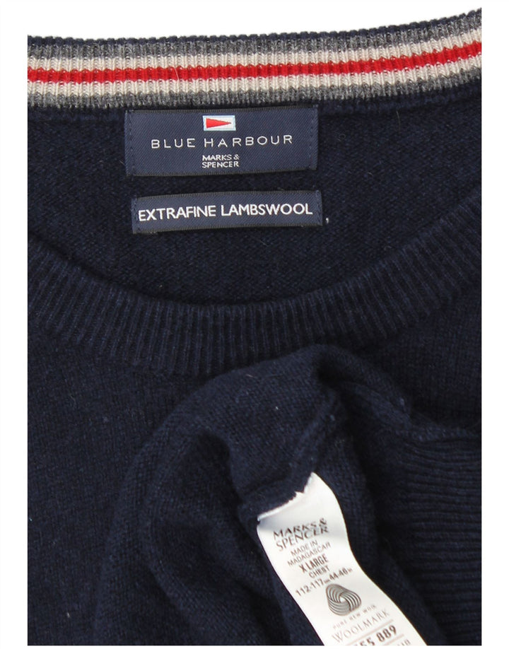 Marks & Spencer Herre Blue Harbor Crew Neck sweater XL Navy Blue